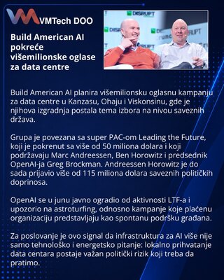 Build American AI потратит миллионы на рекламу дата-центров в штатах США