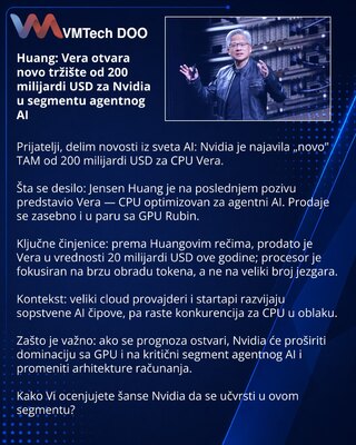 Huang: Vera opens a $200B new market for Nvidia in agentic AI