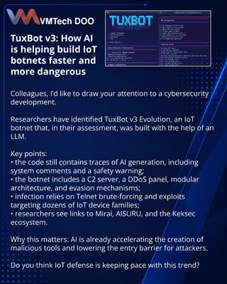 TuxBot v3: How AI is helping build IoT botnets faster and more dangerous