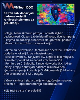 Citizen Lab: dobavljači nadzora koristili ranjivosti telekoma za geolokaciju
