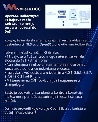 OpenSSL HollowByte: 11 bytes can pin server memory and trigger DoS