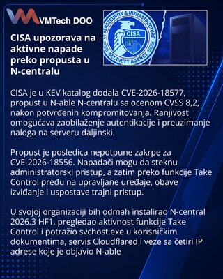 CISA adds N-able N-central account takeover flaw to KEV