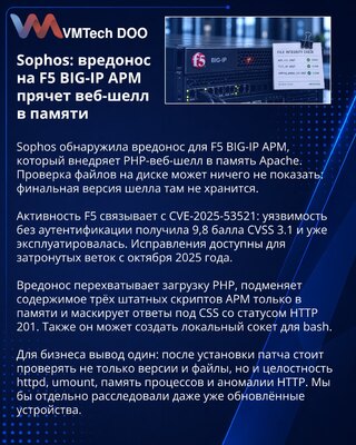 Sophos Details Memory-Only Web Shell on F5 BIG-IP APM