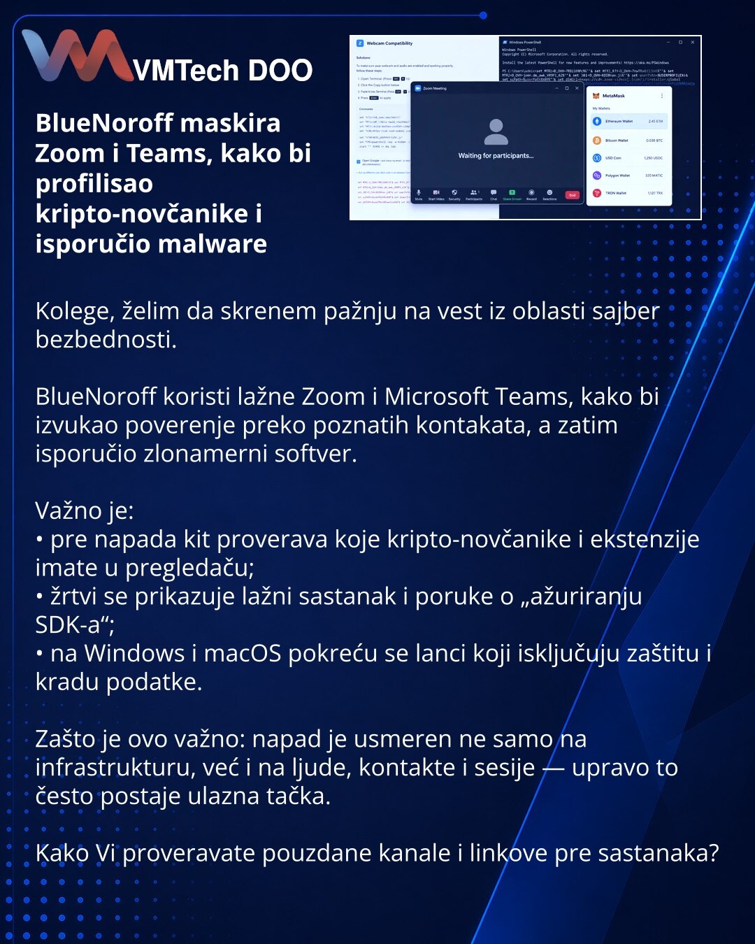 BlueNoroff maskira Zoom i Teams, kako bi profilisao kripto-novčanike i isporučio malware