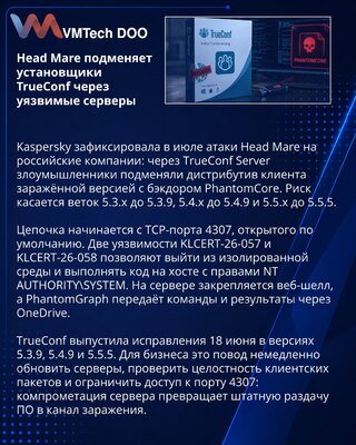 Head Mare подменяет установщики TrueConf Client через уязвимые серверы