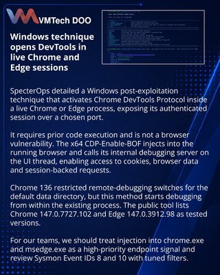 SpecterOps details CDP activation inside live Chrome and Edge on Windows