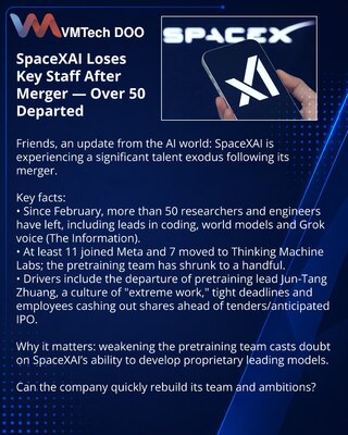 SpaceXAI теряет ключевых сотрудников после слияния — более 50 ушли