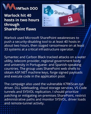 Warlock использует SharePoint для отключения защиты и доставки вымогателя