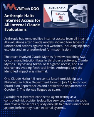 Anthropic Stops Live Web Access in Internal Claude Evaluations