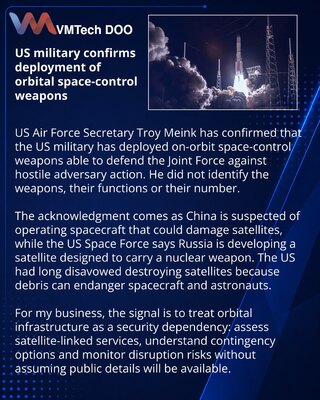 США впервые подтвердили размещение орбитального оружия