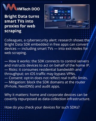 Bright Data turns smart TVs into proxies for web scraping