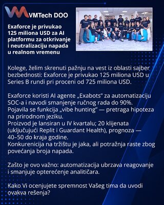 Exaforce je privukao 125 miliona USD za AI platformu za otkrivanje i neutralizaciju napada u realnom vremenu