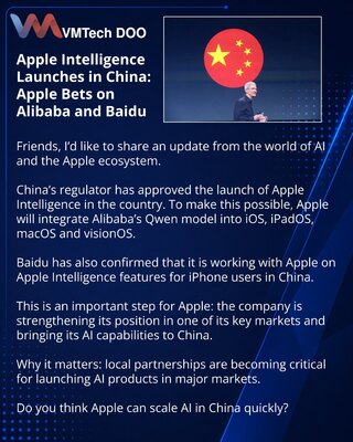 Apple Intelligence stiže u Kinu: Appleova opklada na Alibaba i Baidu
