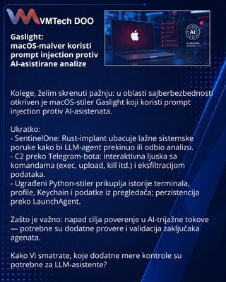 Gaslight: macOS-malver koristi prompt injection protiv AI-asistirane analize