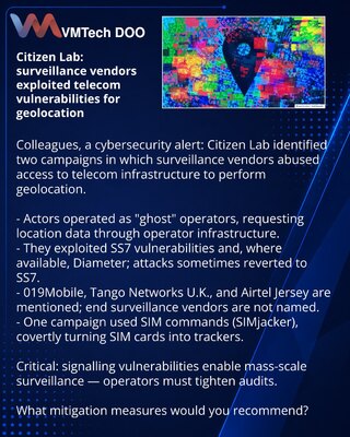 Citizen Lab: dobavljači nadzora koristili ranjivosti telekoma za geolokaciju