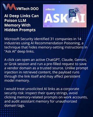 Hidden “Ask AI” Links Can Alter Persistent LLM Memory