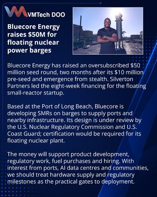 Bluecore Energy получила $50 млн на плавучие малые ядерные реакторы