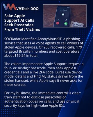 AI Voice Calls Impersonate Apple Support to Defeat Activation Lock