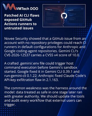 Patched flaws in AI coding CLIs exposed CI runners to issue-driven attacks