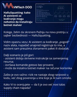 HalluSquatting: kako AI asistenti za kodiranje mogu nehotice da instaliraju botnet malver