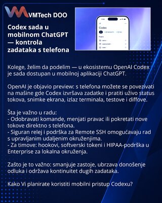 Codex теперь в мобильном ChatGPT — контроль задач с телефона