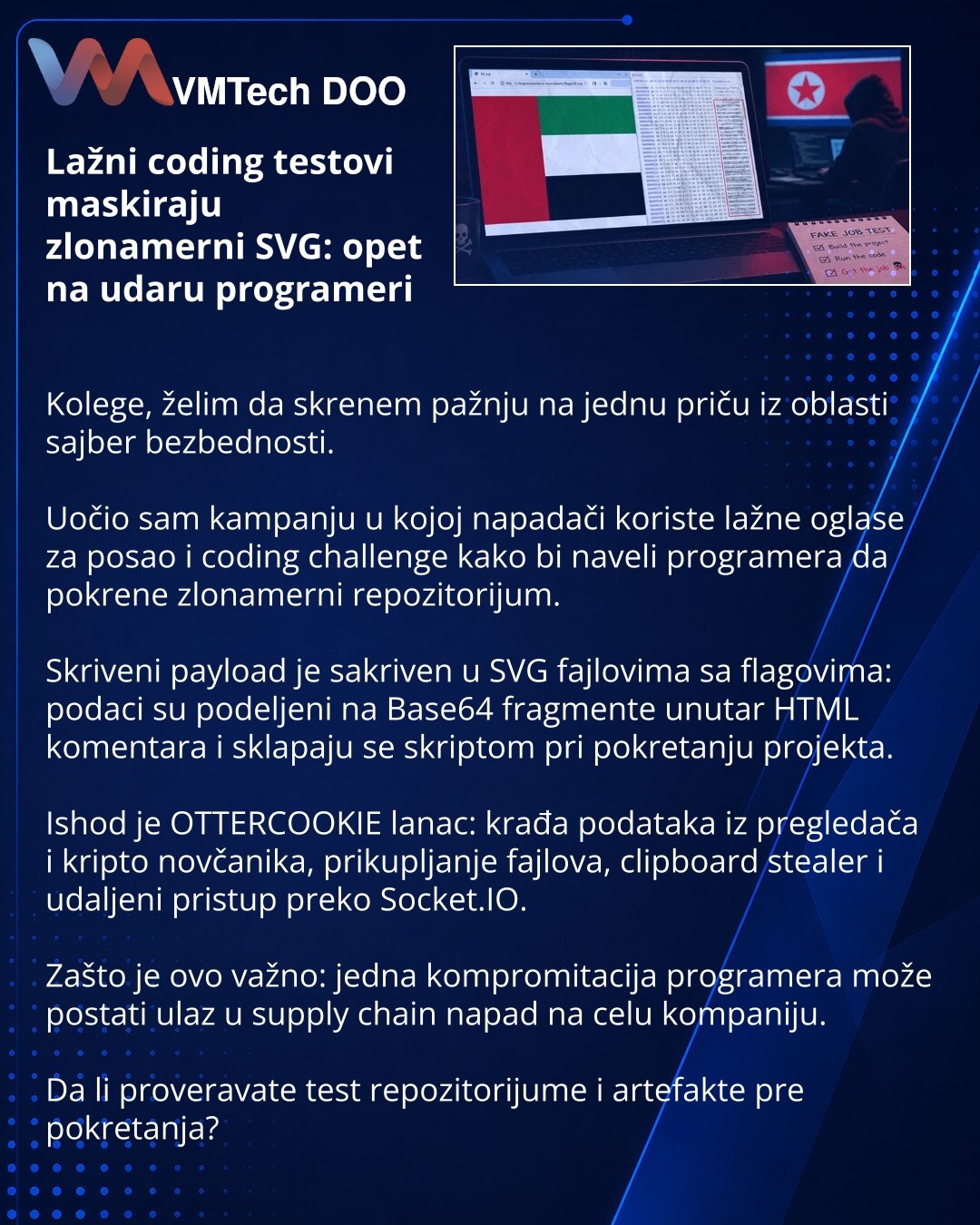 Fake coding tests conceal malware in SVG: developers are in the crosshairs again