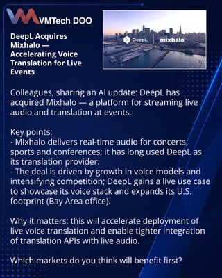 DeepL приобрела Mixhalo — ускорение голосного перевода для живых мероприятий