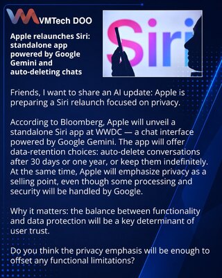 Apple перезапускает Siri: отдельное приложение на базе Google Gemini и авто-удаление чатов