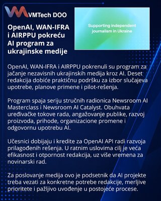 OpenAI, WAN-IFRA and AIRPPU launch AI programme for Ukrainian publishers