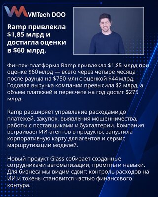 Ramp secures $1.85 billion funding round at $60 billion valuation