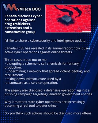 Канада раскрыла кибероперации против наркоторговцев, экстремистов и ransomware-группы