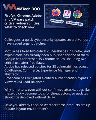 Firefox, Chrome, Adobe и VMware закрыли критические уязвимости: что важно проверить уже сейчас