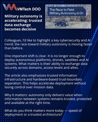 Военная автономия ускоряется: решающим становится доверенный обмен данными