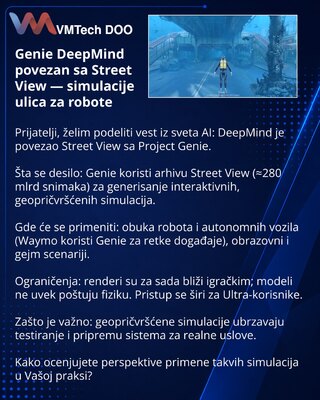 Genie DeepMind подключили к Street View — симуляции улиц для роботов