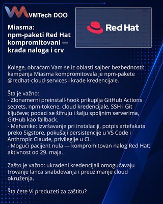 Miasma: npm-пакеты Red Hat скомпрометированы — кража учётных данных и червь