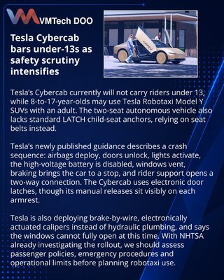 Tesla Cybercab guidance details child access and crash response