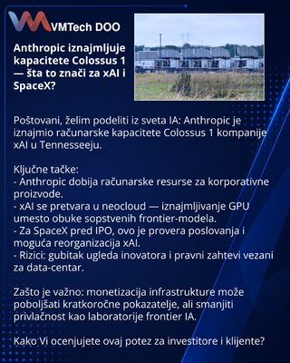 Anthropic арендует мощности Colossus 1 — что это значит для xAI и SpaceX?