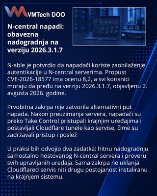 N-able выпустила повторное исправление для атакуемых серверов N-central