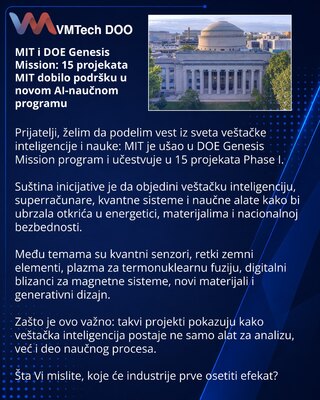 MIT i DOE Genesis Mission: 15 projekata MIT dobilo podršku u novom AI-naučnom programu