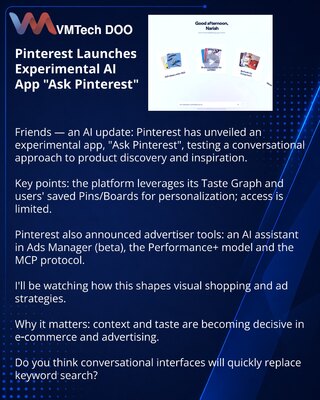 Pinterest Launches Experimental AI App "Ask Pinterest"