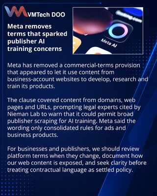 Meta удалила спорный пункт об использовании сайтов для обучения ИИ