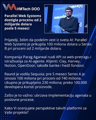 Parallel Web Systems вышла на оценку $2 млрд спустя 5 месяцев