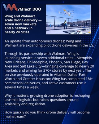 Wing and Walmart scale drone delivery — seven new markets and a network in nearly 20 cities