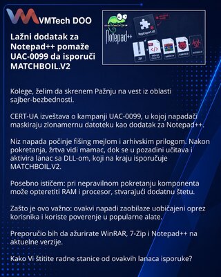 Фейковый плагин Notepad++ помогает UAC-0099 доставлять MATCHBOIL.V2