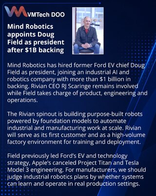 Doug Field preuzima operativno vođenje Mind Robotics