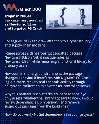 Trojan u NuGet paketu maskirao se kao Newtonsoft.Json i napadao FG-Crash
