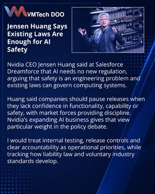 Jensen Huang: bezbednost AI ne zahteva nove propise