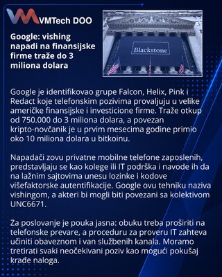 Google раскрыла схему вишинга против финансовых компаний США