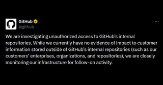 GitHub расследует возможную утечку ~4,000 внутренних репозиториев