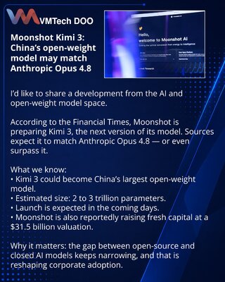 Moonshot Kimi 3: open-weight model iz Kine može da sustigne Anthropic Opus 4.8